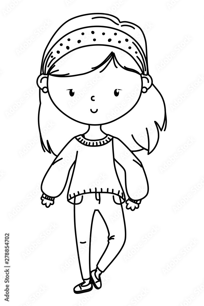 Teenager girl cartoon design vector illustrator