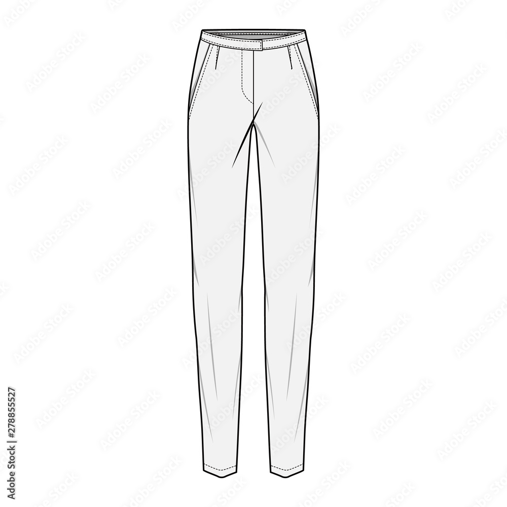 Pants fashion flat sketch template Stock Vector | Adobe Stock