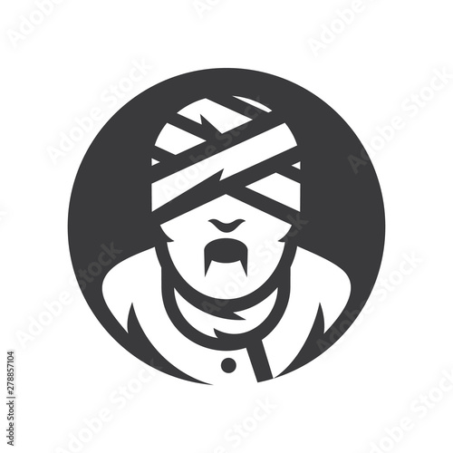 Mummy Halloween zombie Vector silhouette sign