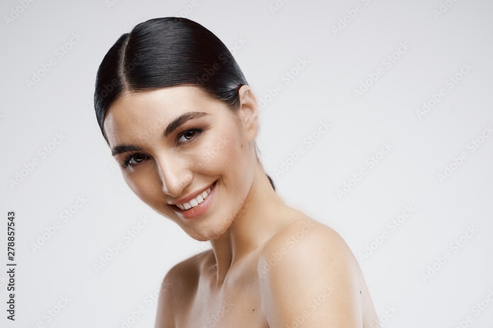 beautiful woman bare shoulders health spa treatments
