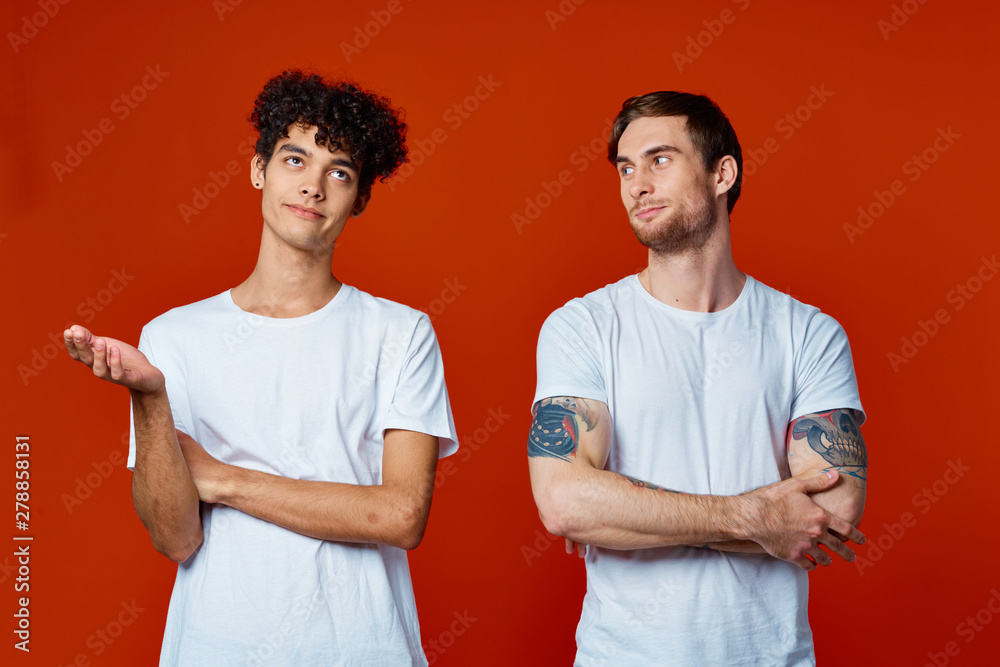 portrait of young man and woman portrait of young man and woman