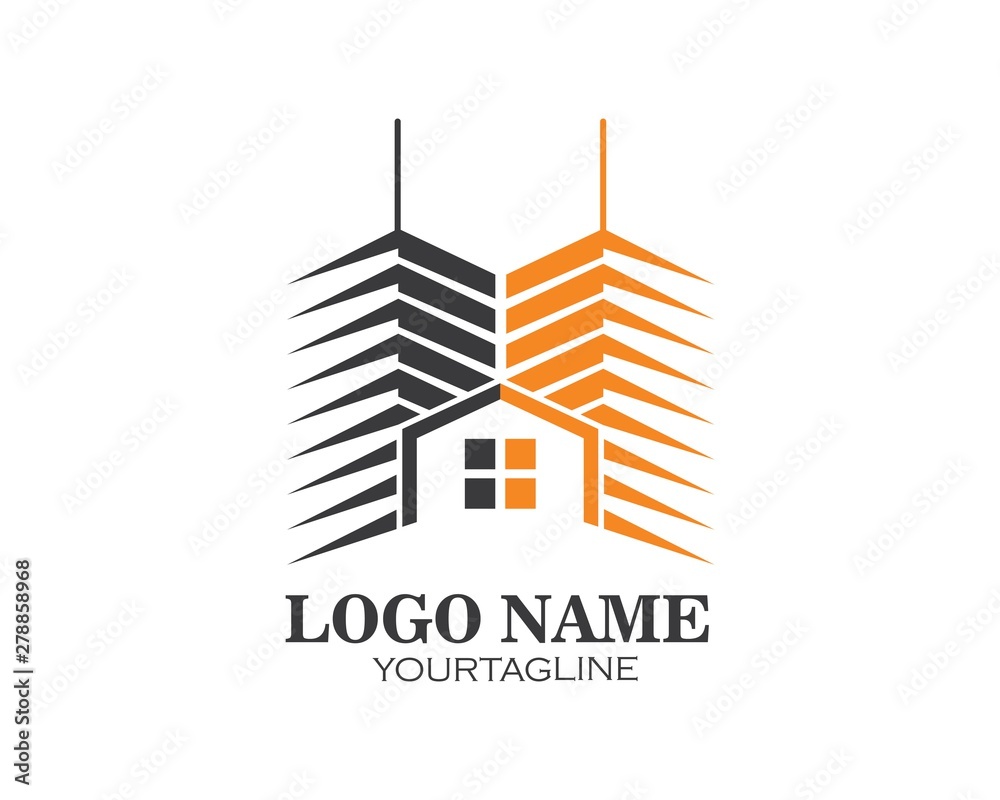 real estate modern city building vector template real estate modern city building vector template