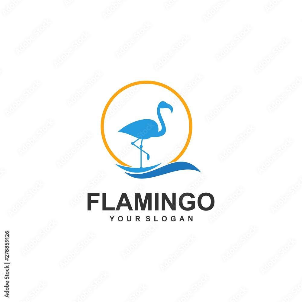 Flamingo logo design Vector Image, template, animal Flamingo logo design Vector Image, template, animal