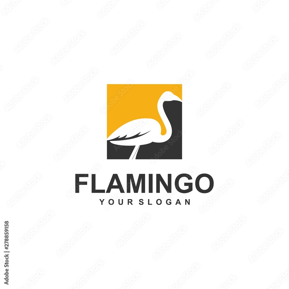 Fototapeta premium Flamingo logo design Vector Image, template, animal