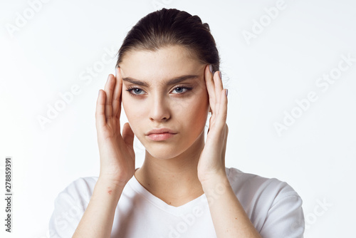 Wallpaper Mural portrait of young woman isolated on white Torontodigital.ca