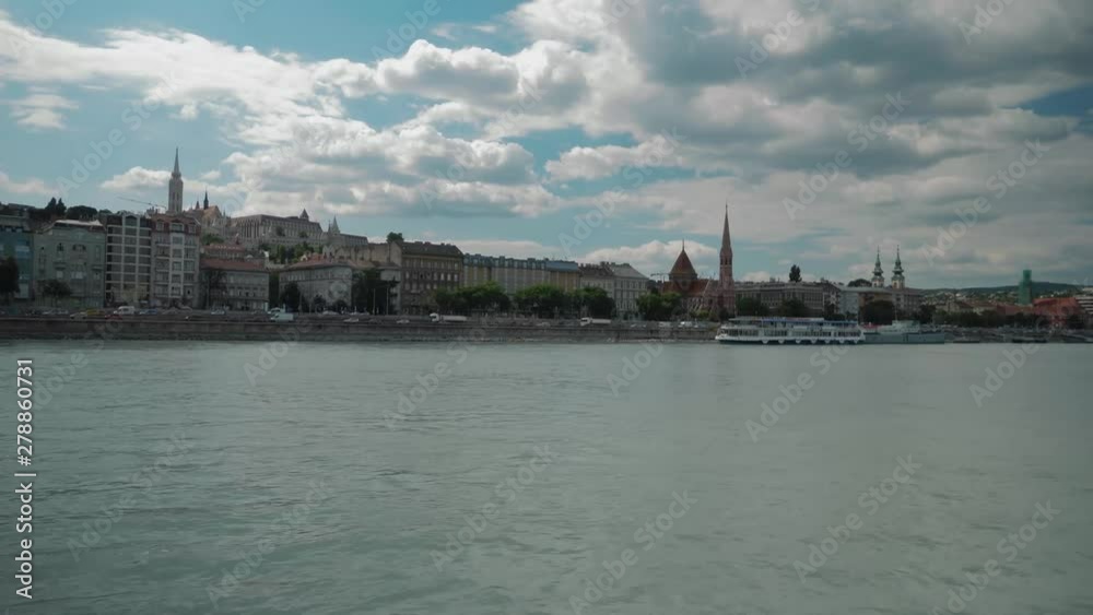 Boat ride through Danube, summer afternoon, little overcast
