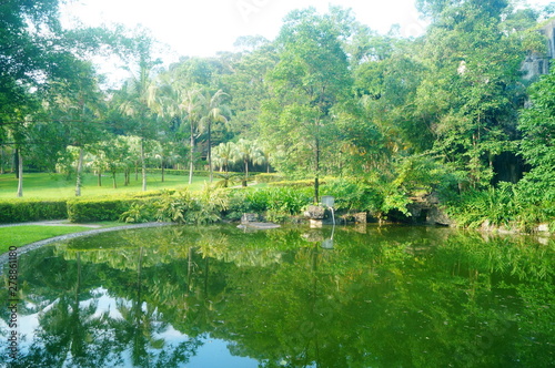 Pond and reservoir landscape