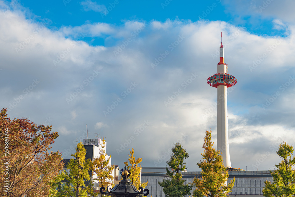 Obraz premium 京都の秋景色 京都タワー