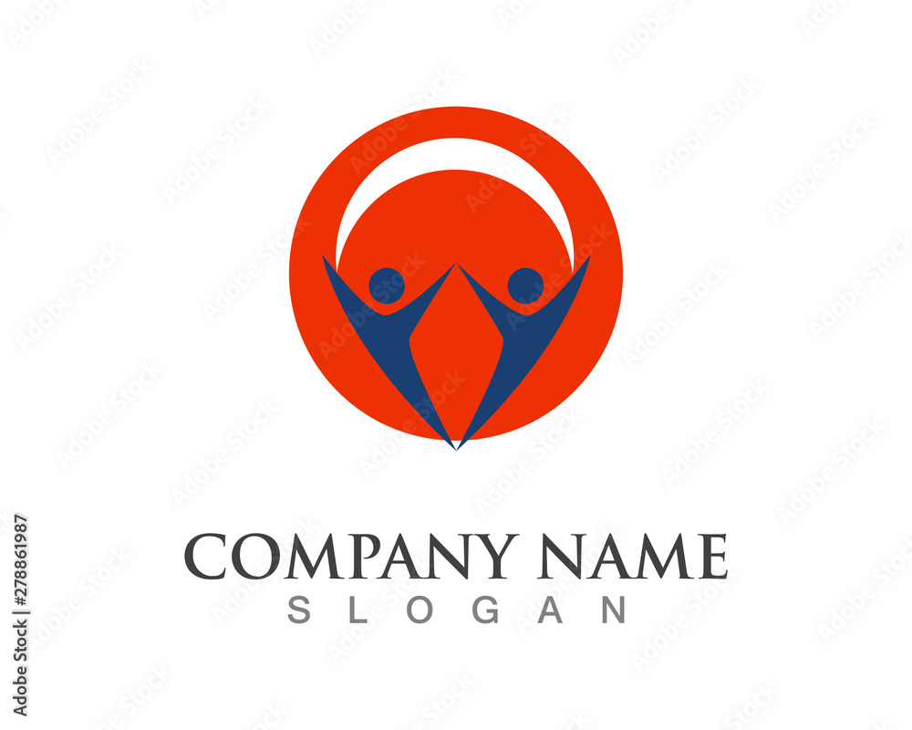 Obraz premium Community people logo vector symbol