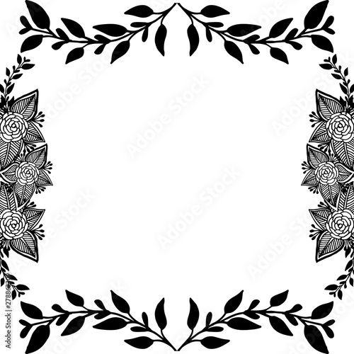 Fotografie Floral frame with decor of leaf, design wallpaper greeting card, invitation card