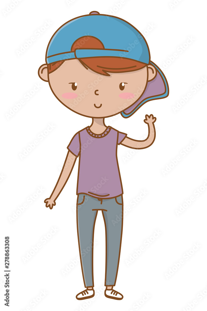 Teenager boy cartoon design vector illustrator Teenager boy cartoon design vector illustrator