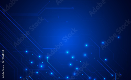 Abstract background with technology circuit board texture. Electronic motherboard illustration. Communication and engineering concept. Vector illustration