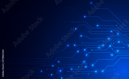 Abstract background with technology circuit board texture. Electronic motherboard illustration. Communication and engineering concept. Vector illustration