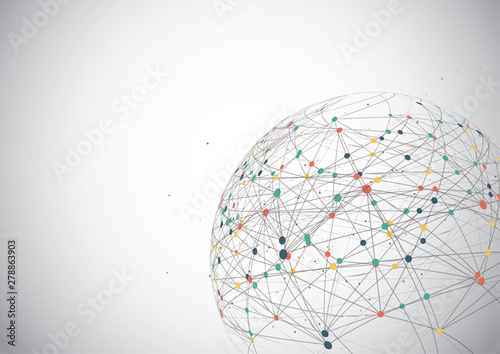 Global network connection. World map point and line composition concept of global business. Vector Illustration