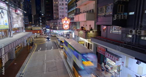 Photography Hong Kong city street at night