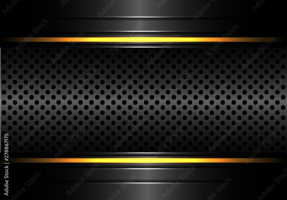 Abstract black metallic circle mesh with yellow line light design modern  luxury futuristic background vector illustration. Stock Vector | Adobe Stock