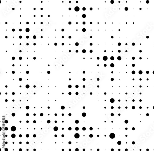 Texture of black dots on white background. Monochrome halftone comic.