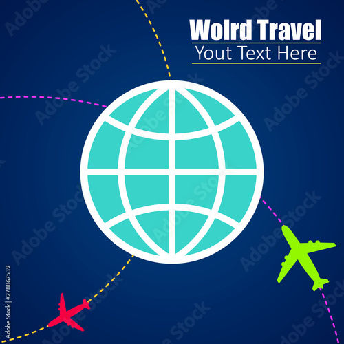 Travel concept with globe (World tour ) vector