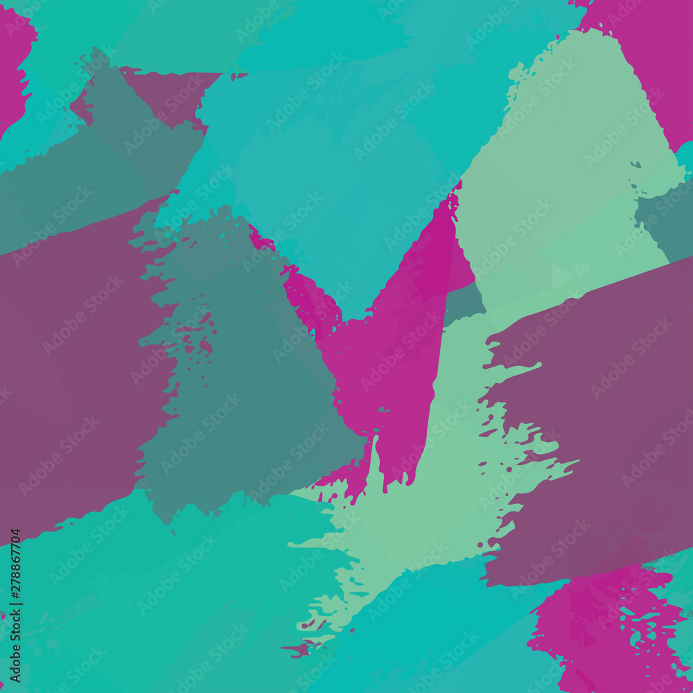 Turquoise, purple abstract seamless vector background.