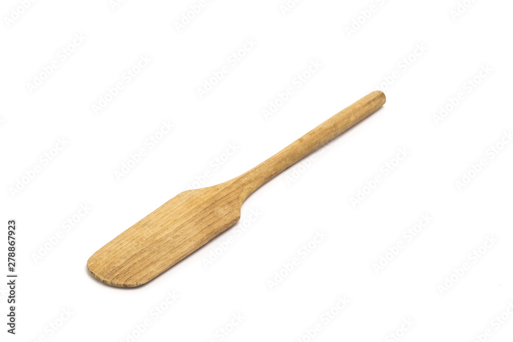 Old wooden isolated spoon on white background Old wooden isolated spoon on white background