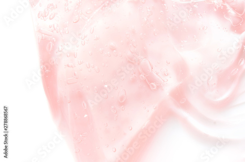 Cosmetic cream gel texture isolated on white background. Skin care concept. - Image