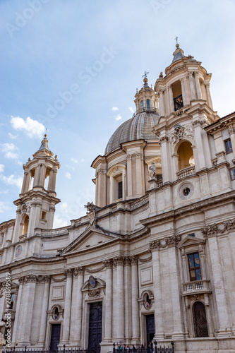 View of Sant Agnese Church in the Piazza Navona - Rome, Italy. © UlyssePixel