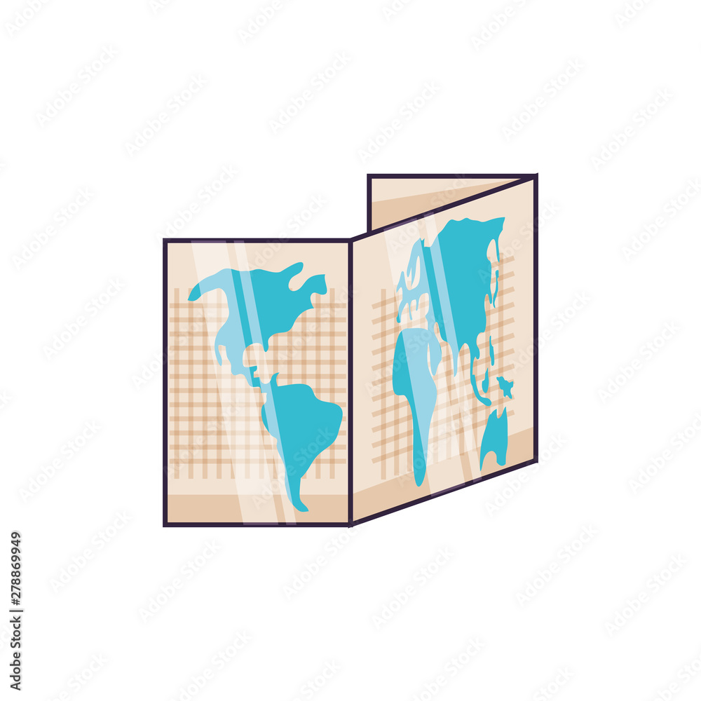 Fototapeta premium paper map travel guide icon