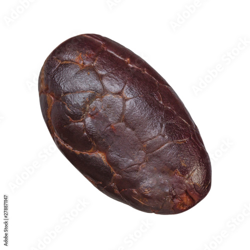 Obraz na płótnie single dried cacao bean isolated on white background w salonie