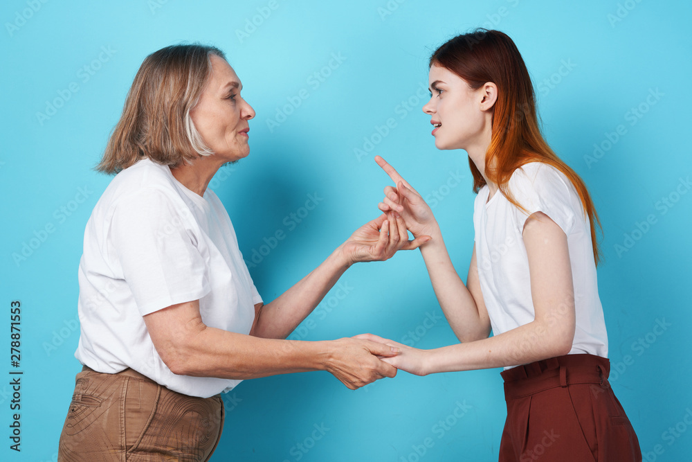 Grandmother and granddaughter family together Grandmother and granddaughter family together