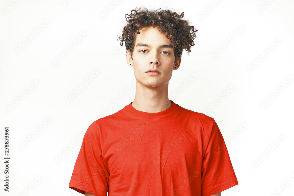 portrait of young man in tshirt portrait of young man in tshirt