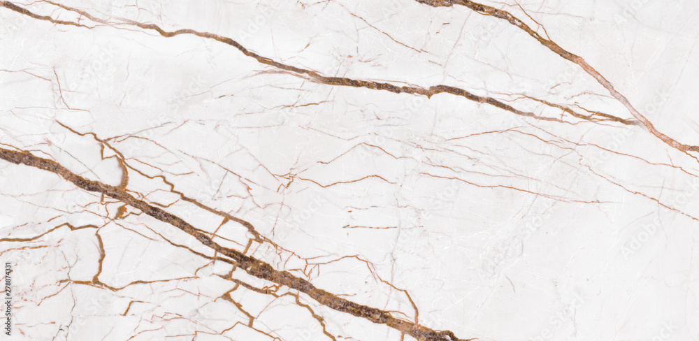 White marble with brown curve veins texture background for interior