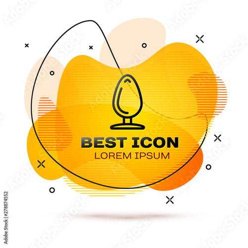 Black Anal plug icon isolated on white background. Butt plug sign. Fetish accessory. Sex toy for men and woman. Fluid color banner. Vector Illustration