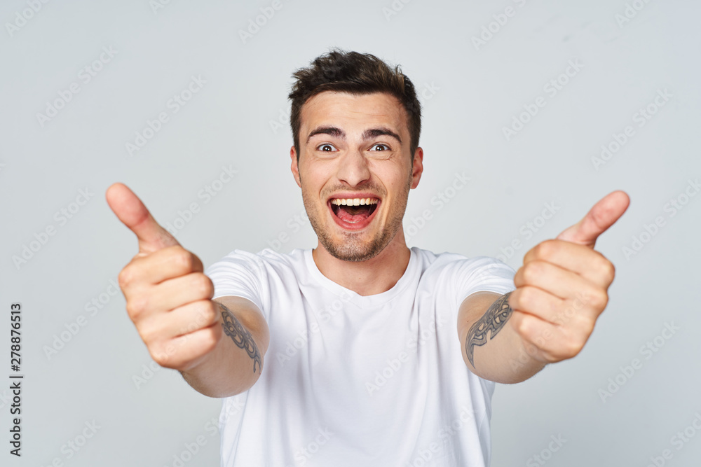 happy man with thumbs up happy man with thumbs up