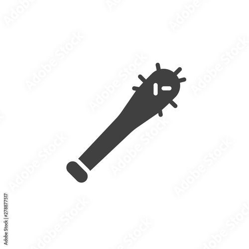Barbed bat vector icon. filled flat sign for mobile concept and web design. Baseball bat with thorns glyph icon. Handle weapon symbol, logo illustration. Vector graphics