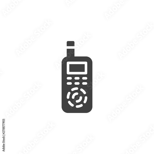 Portable radio transmitter vector icon. filled flat sign for mobile concept and web design. Walkie talkie glyph icon. Symbol, logo illustration. Vector graphics