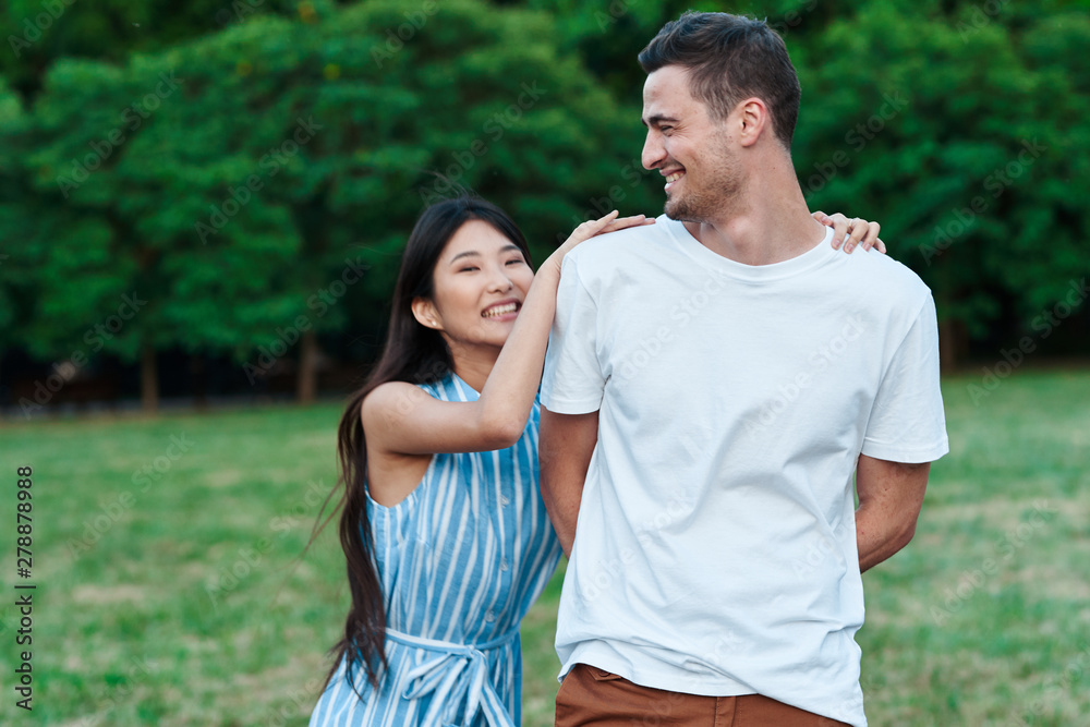 young couple in the park