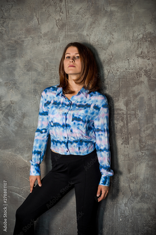 Fototapeta premium Portrait of simple nice teenager or young woman, psychology young people concept, girl from next door