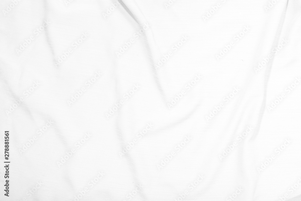 White fabric, cloth wave texture background, Empty space.