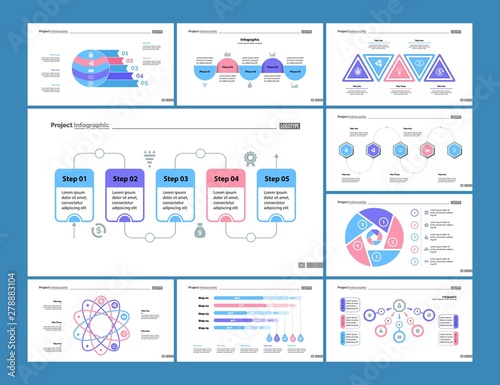 Planning process, flow and percentage charts. Business and marketing concept. Infographic design set can be used for workflow layout, diagram, annual report, presentation, web design.