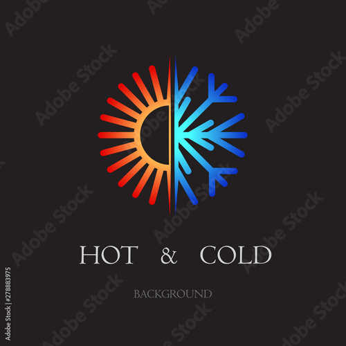 Sun and snowflake symbols isolated on white background