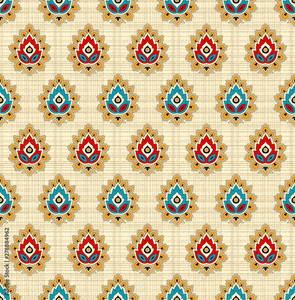 Seamless traditional indian textile design background Stock