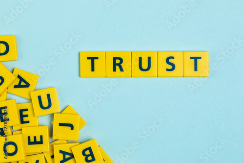 Trust word on scrabble tiles