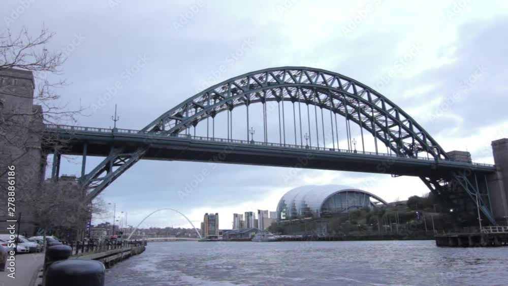 The Tyne Bridge on Newcastle Gateshead quayside during the day The Tyne Bridge on Newcastle Gateshead quayside during the day
