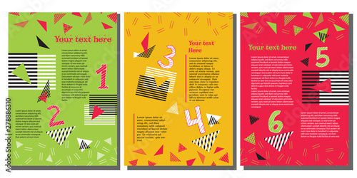 set of 3 colorful vector templates