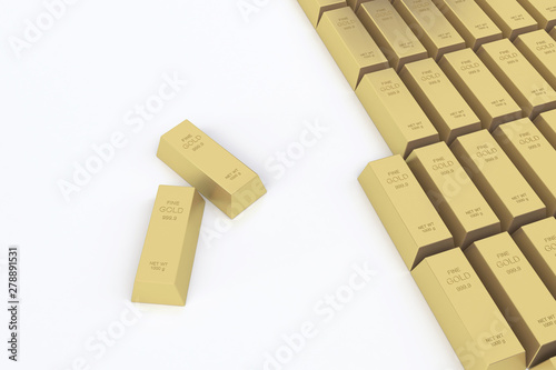 gold bar on white background