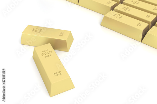 gold bar on white background