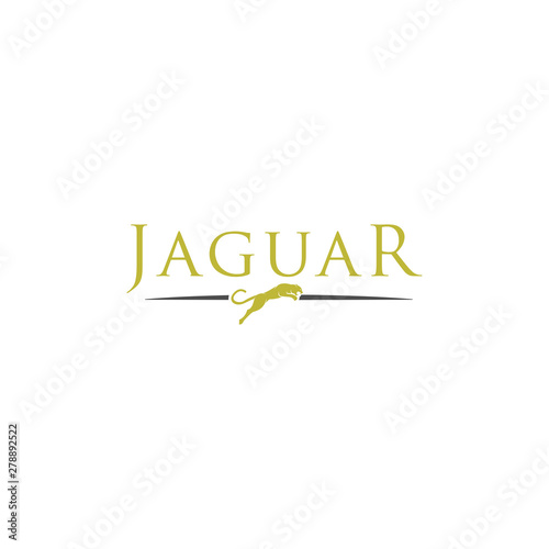 simple elegant roaring jaguar logo icon illustration vector template design. 