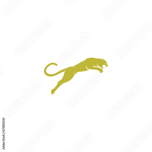 Fototapeta Naklejka Na Ścianę i Meble -  simple elegant roaring jaguar logo icon illustration vector template design. 
