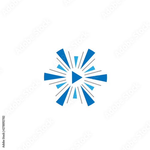 Abstract media vector logo. Media player logo. Multimedia company logo icon illustration.