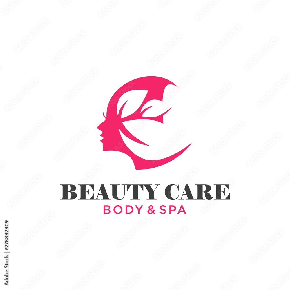 beauty woman leaf logo design beauty woman leaf logo design